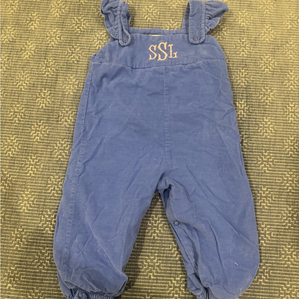The Beaufort Bonnet Company Blue Monogramed Overalls